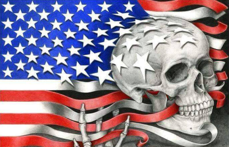 Skull with Flag