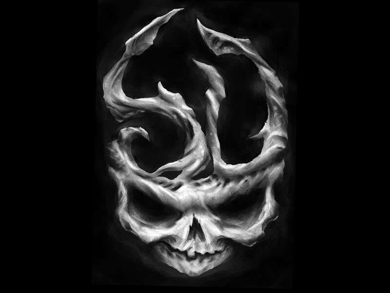 skull with flame design