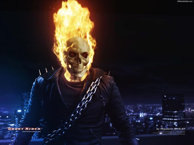 Skull with Flames — Black, Dramatic, Night, Digital Art