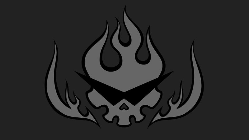 Skull with Flames — Dark
