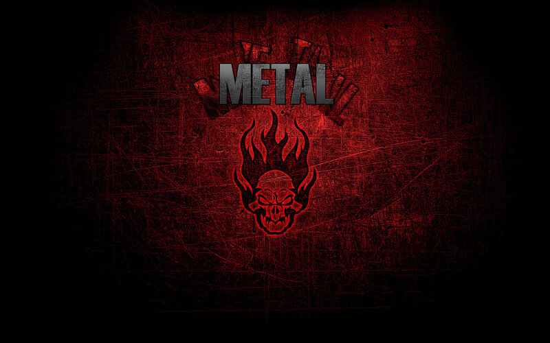 Skull with Flames — Red, Dark