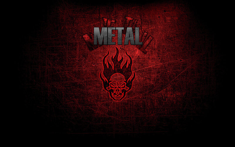 Skull with Flames — Red