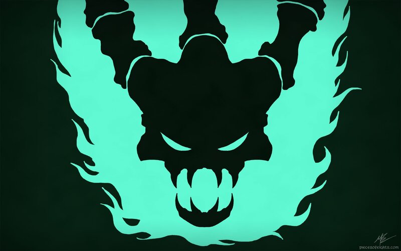 Skull with Flames — Teal