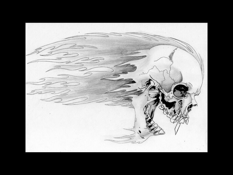 Skull with Flames