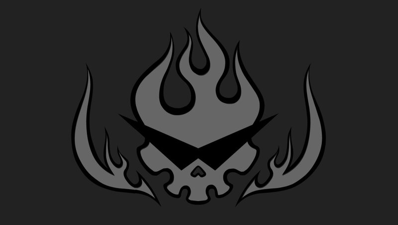 Skull with Flames — Vector Art