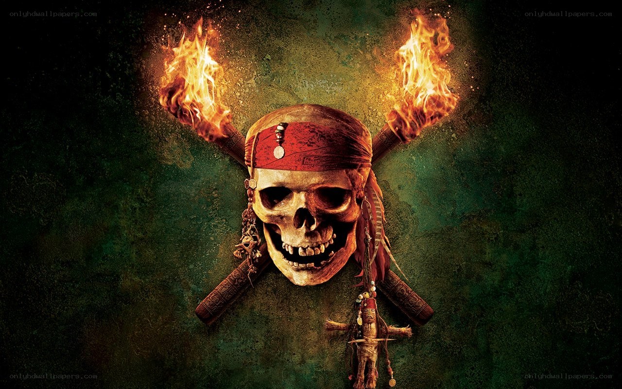 skull with flaming swords