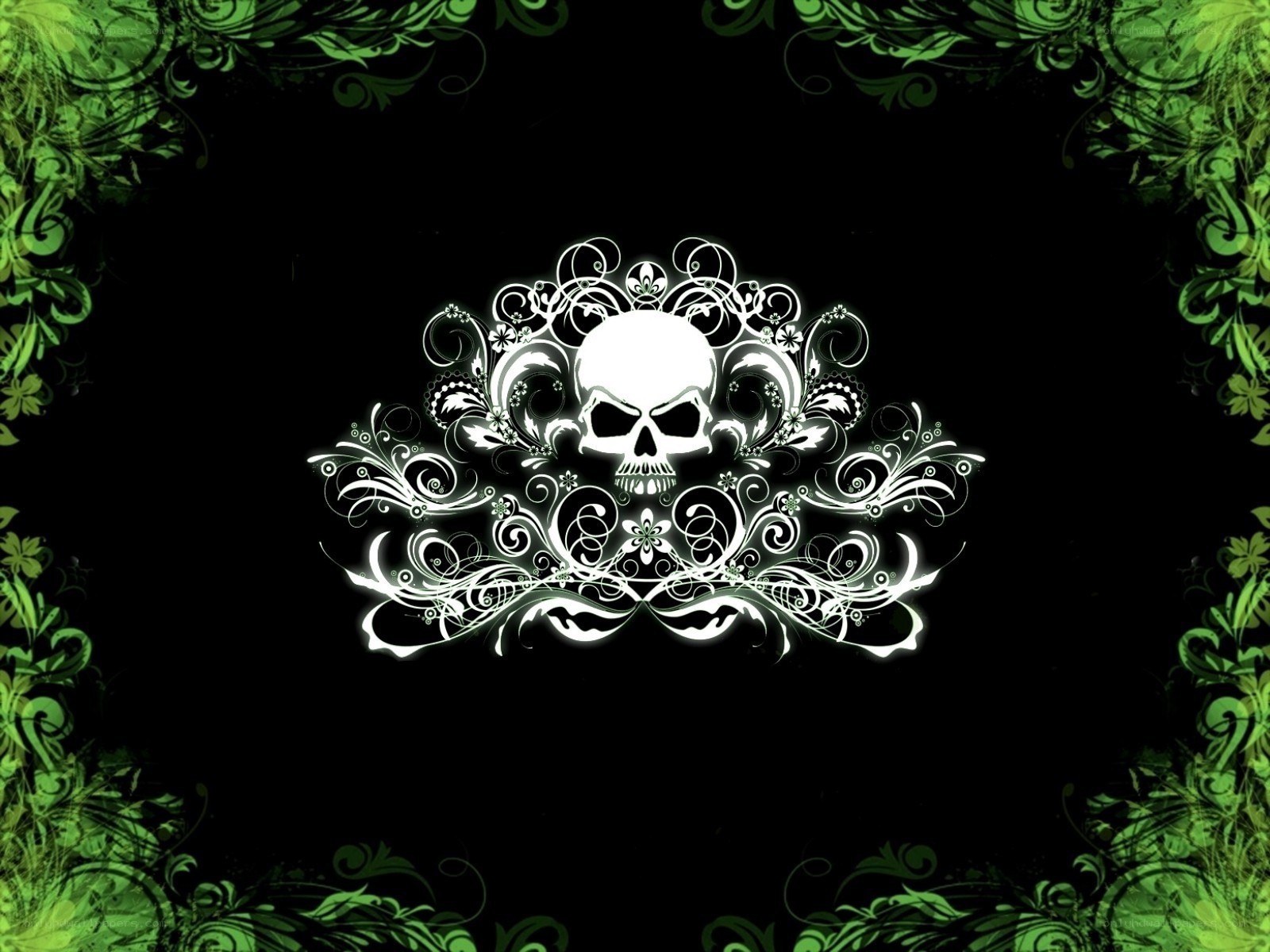 skull with floral design