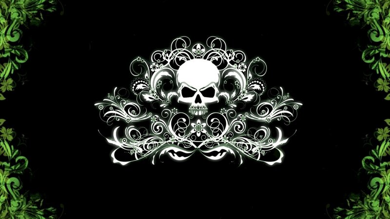skull with floral design