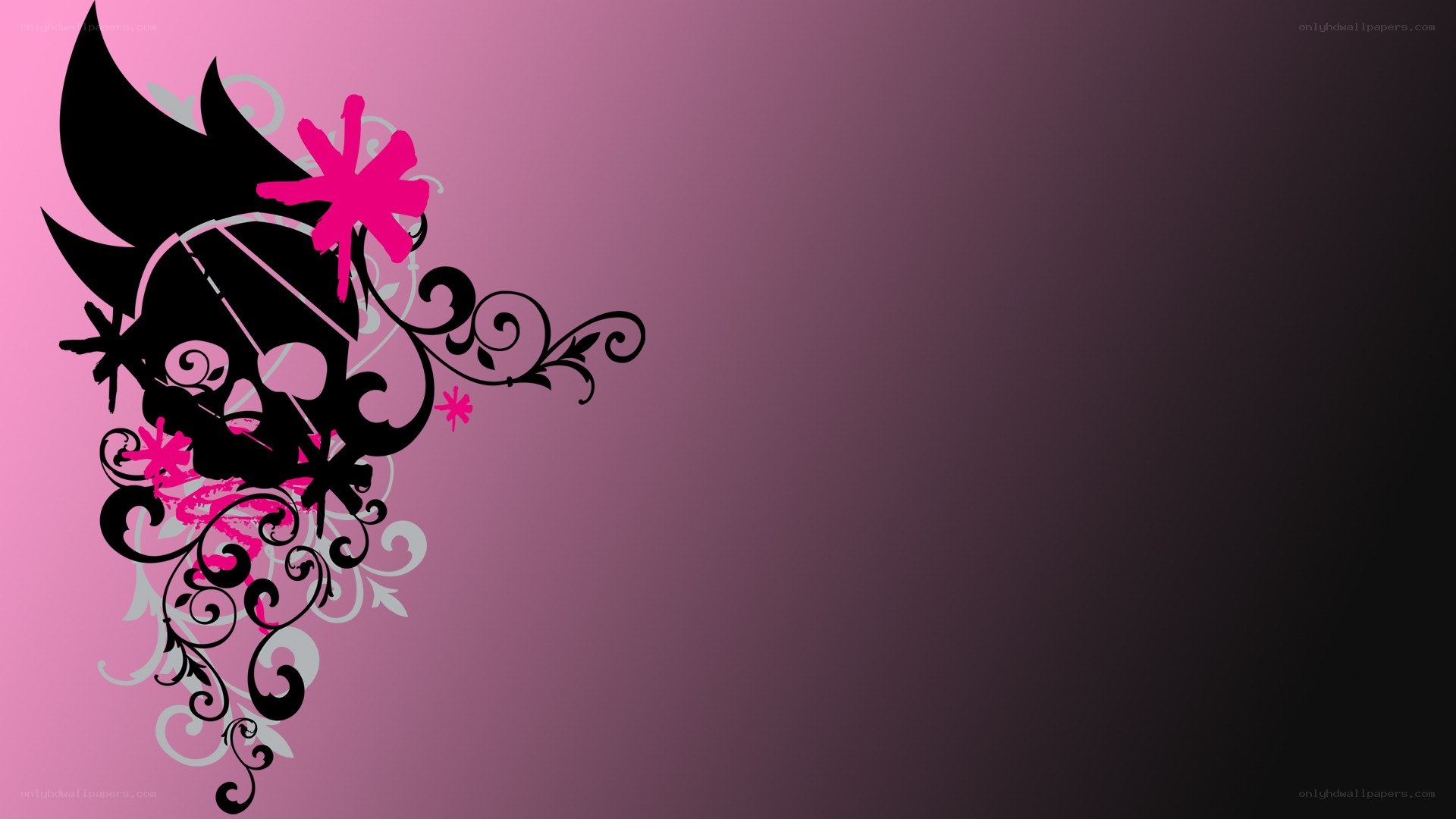 skull with floral design