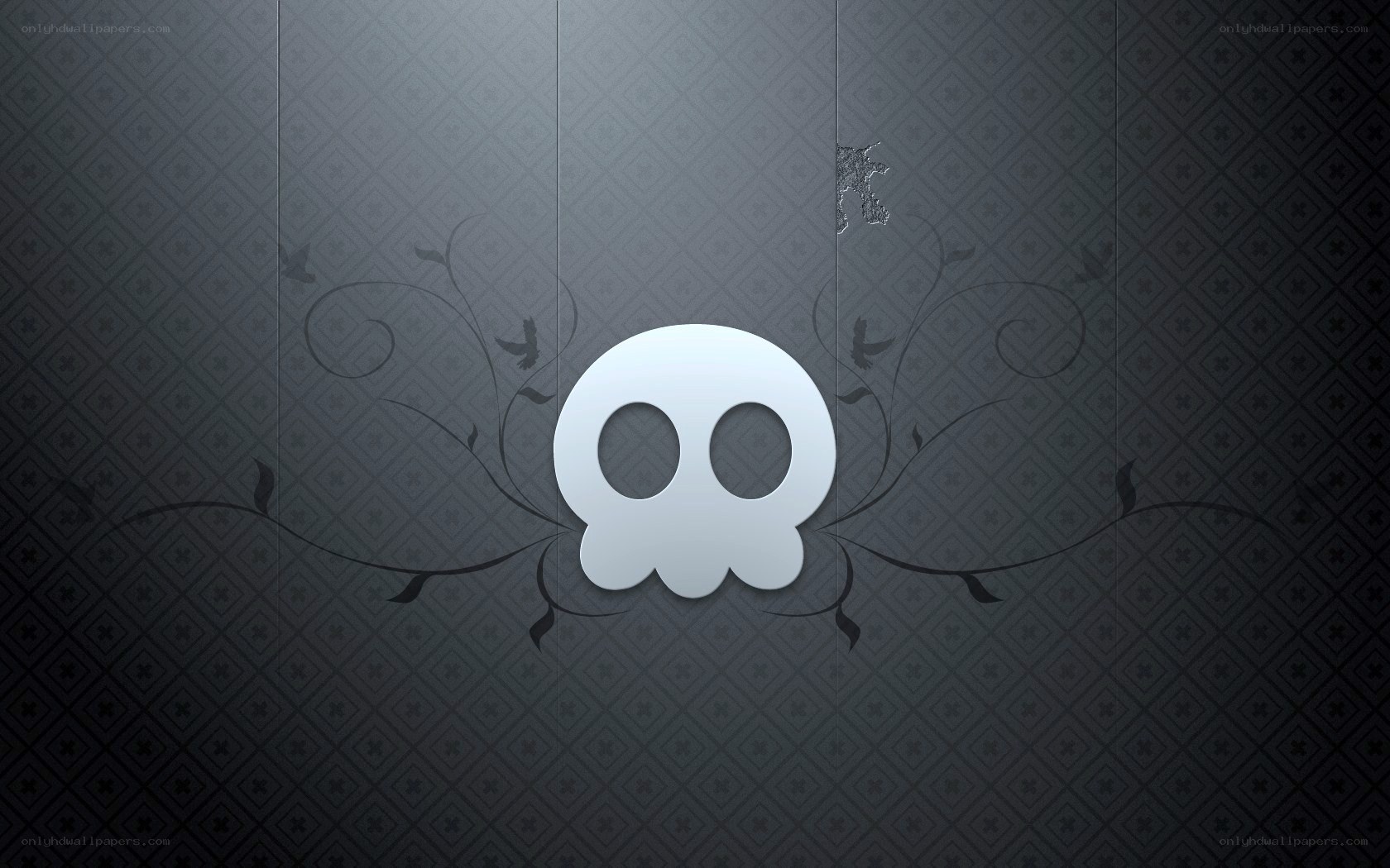 Skull with floral design