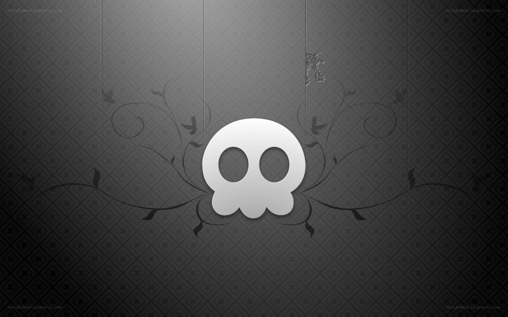 skull with floral design