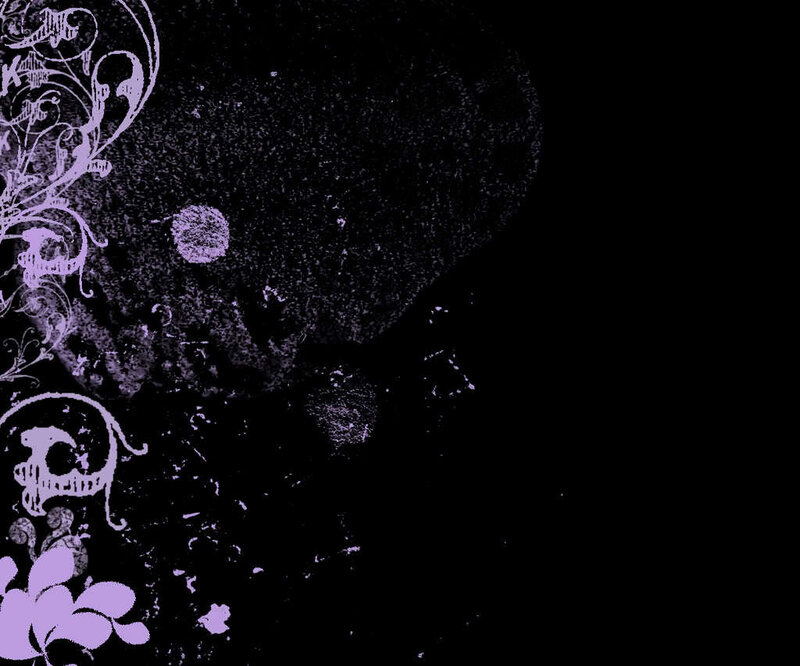 Skull with Floral Patterns — Black