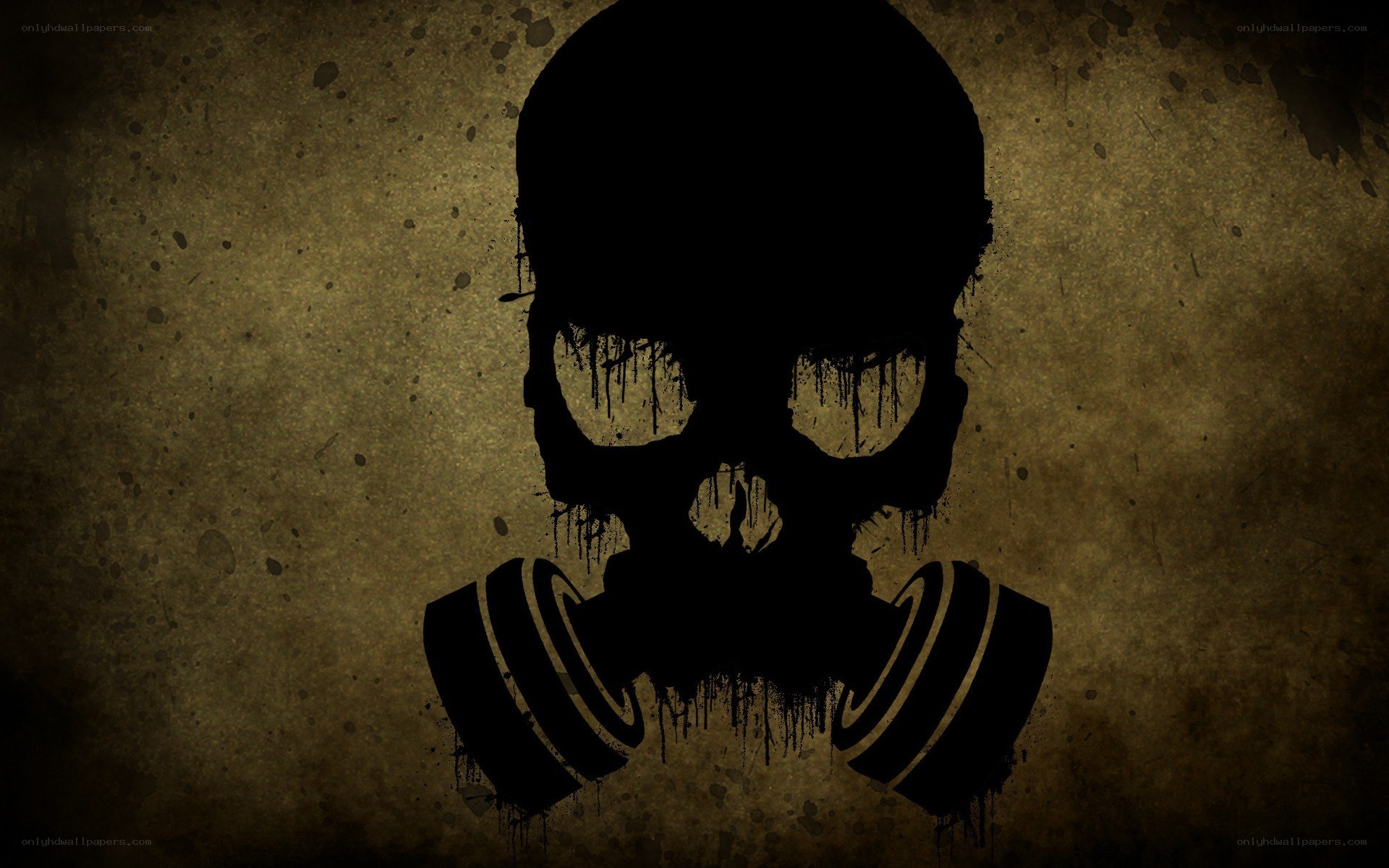 skull with gas mask