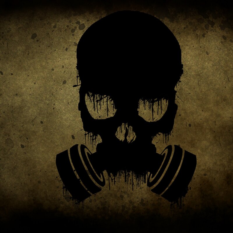 skull with gas mask