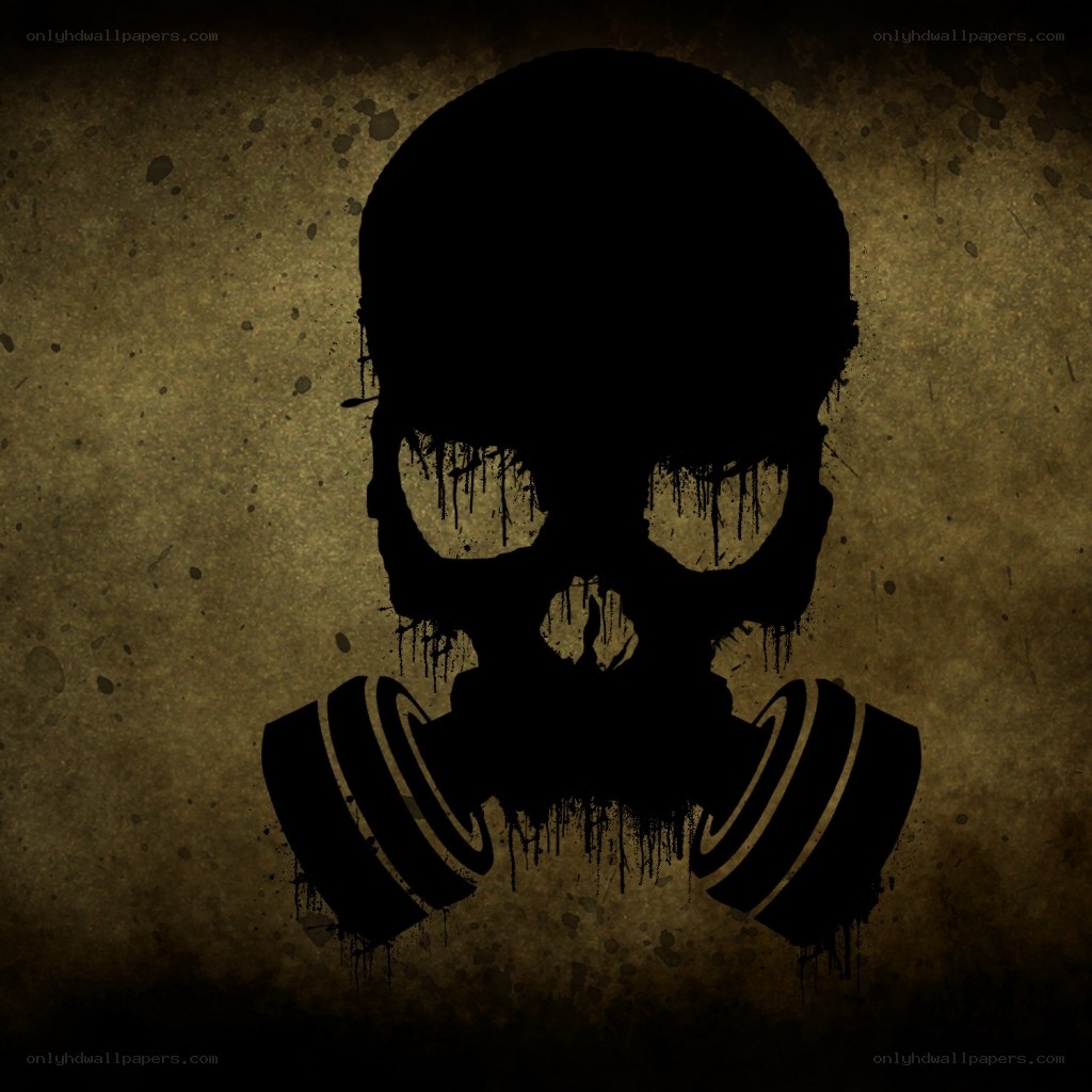 skull with gas mask
