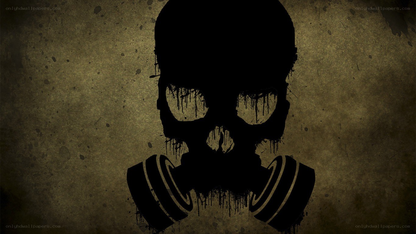 skull with gas mask