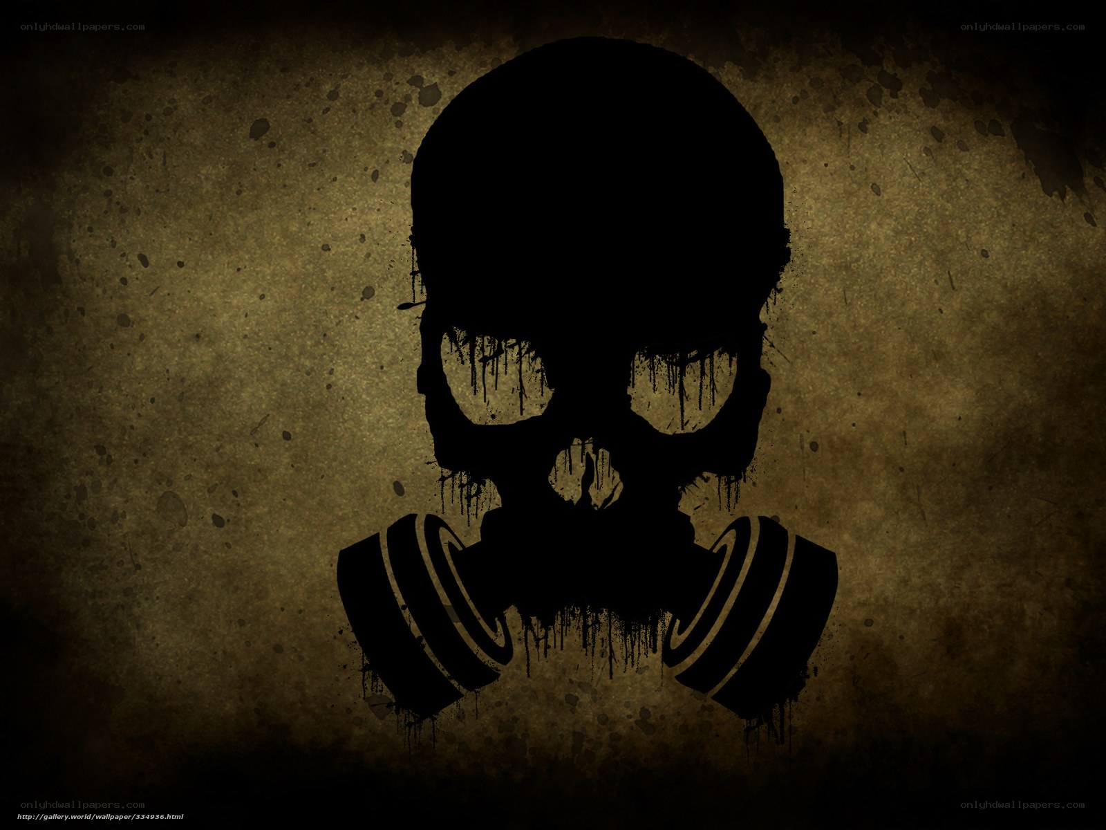skull with gas mask