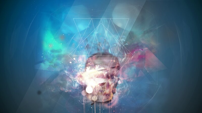 Skull with Geometric Overlay