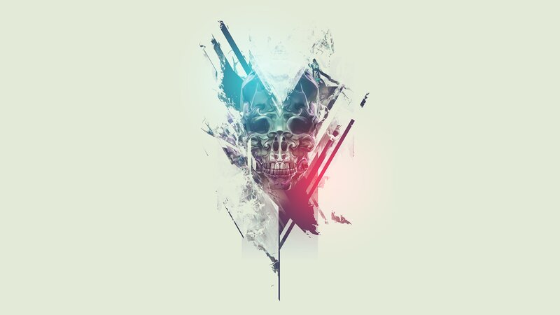 Skull with Geometric Shapes