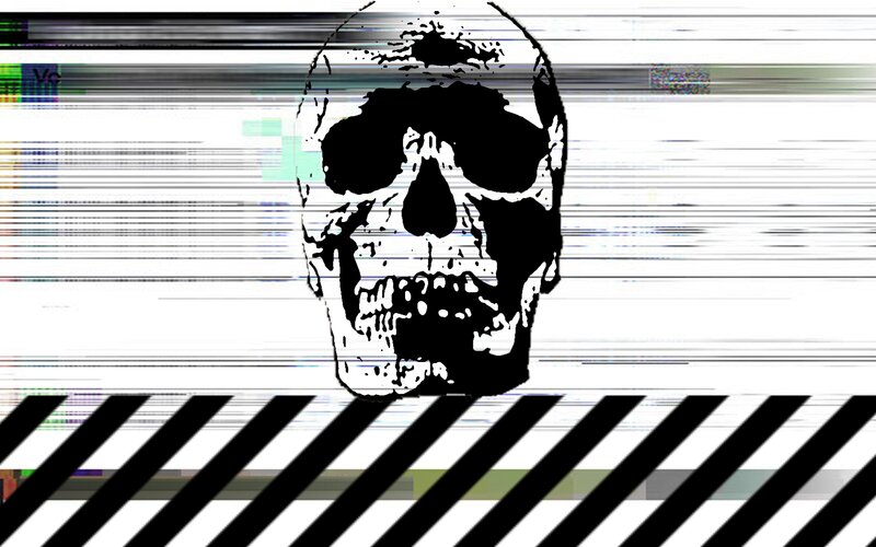 Skull with Glitch Effect