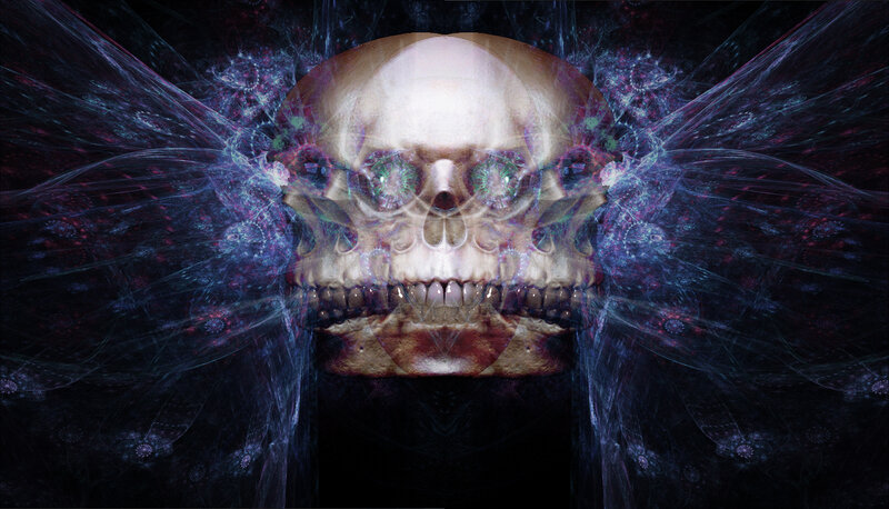 skull with glowing energy