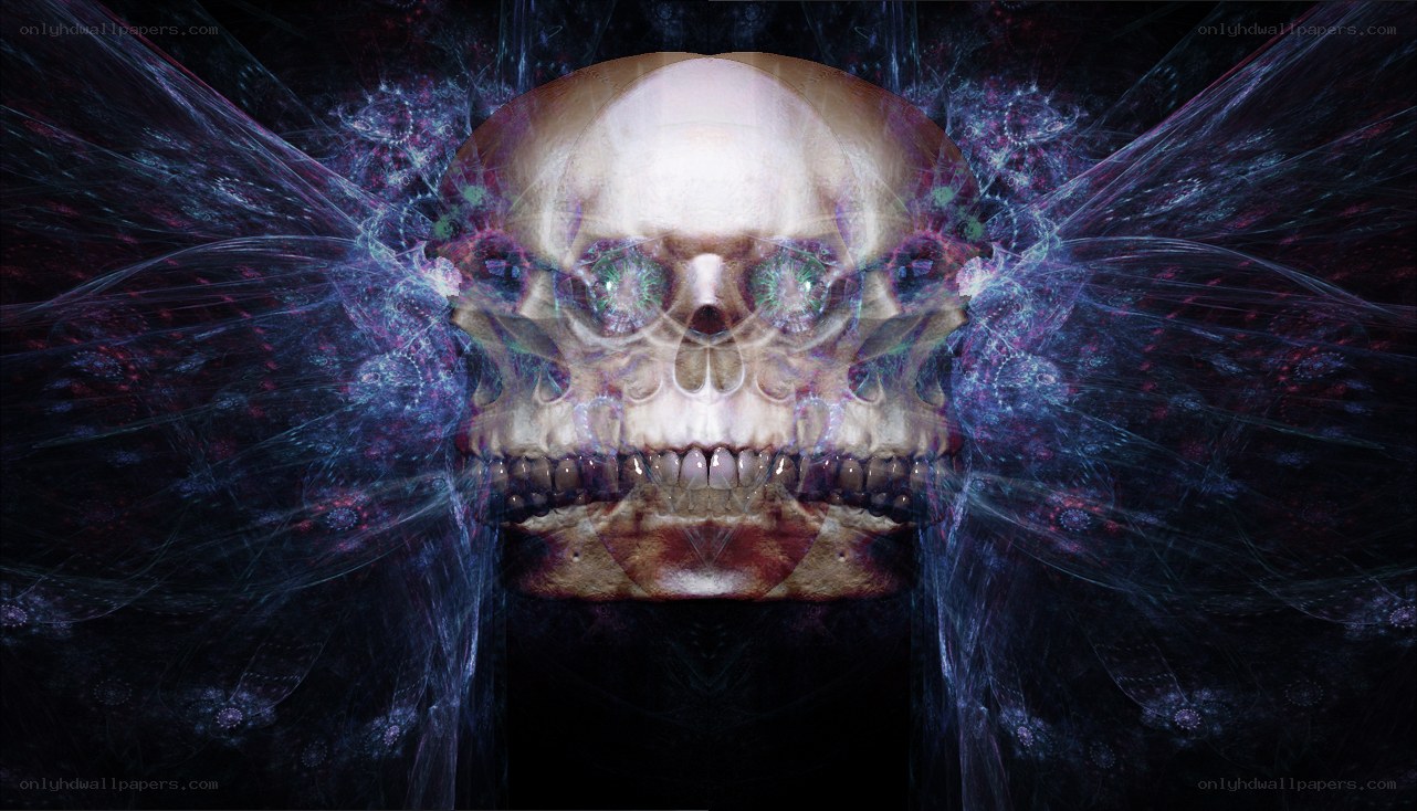 skull with glowing energy
