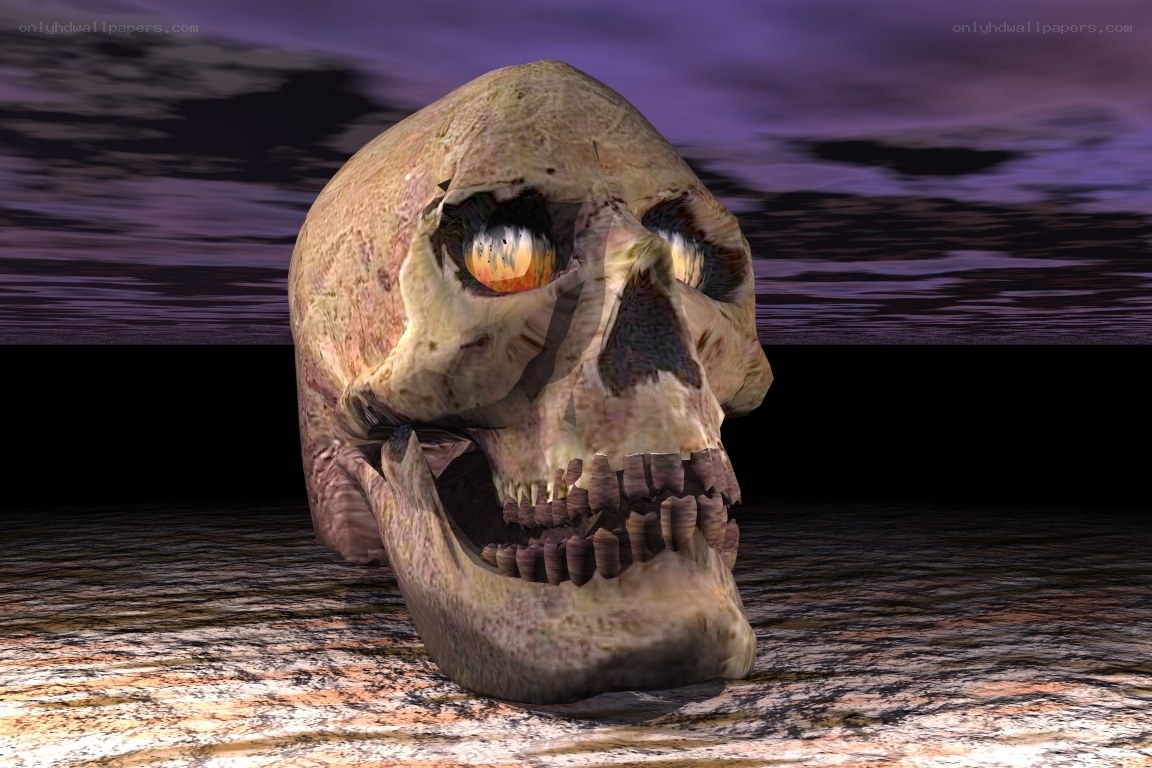 Skull with glowing eyes