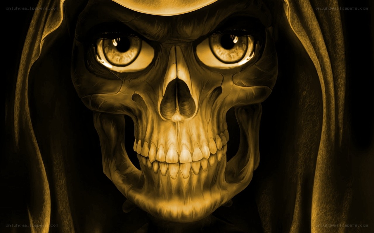 skull with glowing eyes
