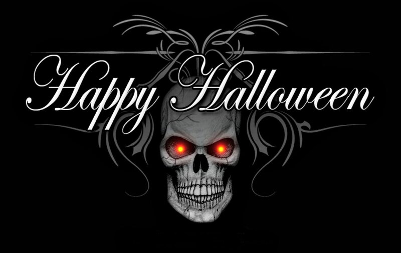 Skull with Glowing Eyes — Black, Dark, Night