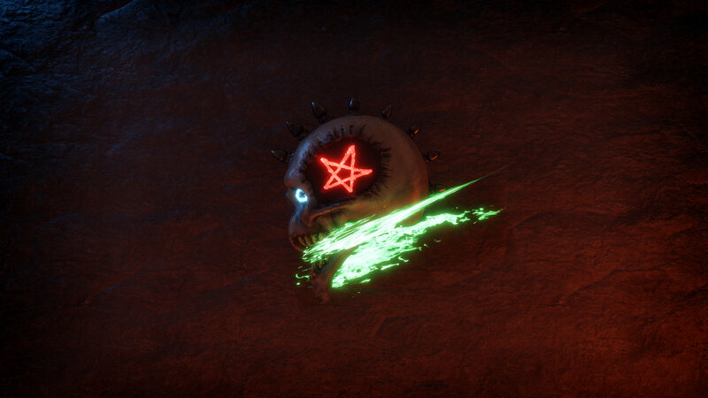 Skull with Glowing Eyes — Red, Dark