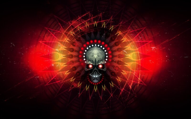 skull with glowing eyes