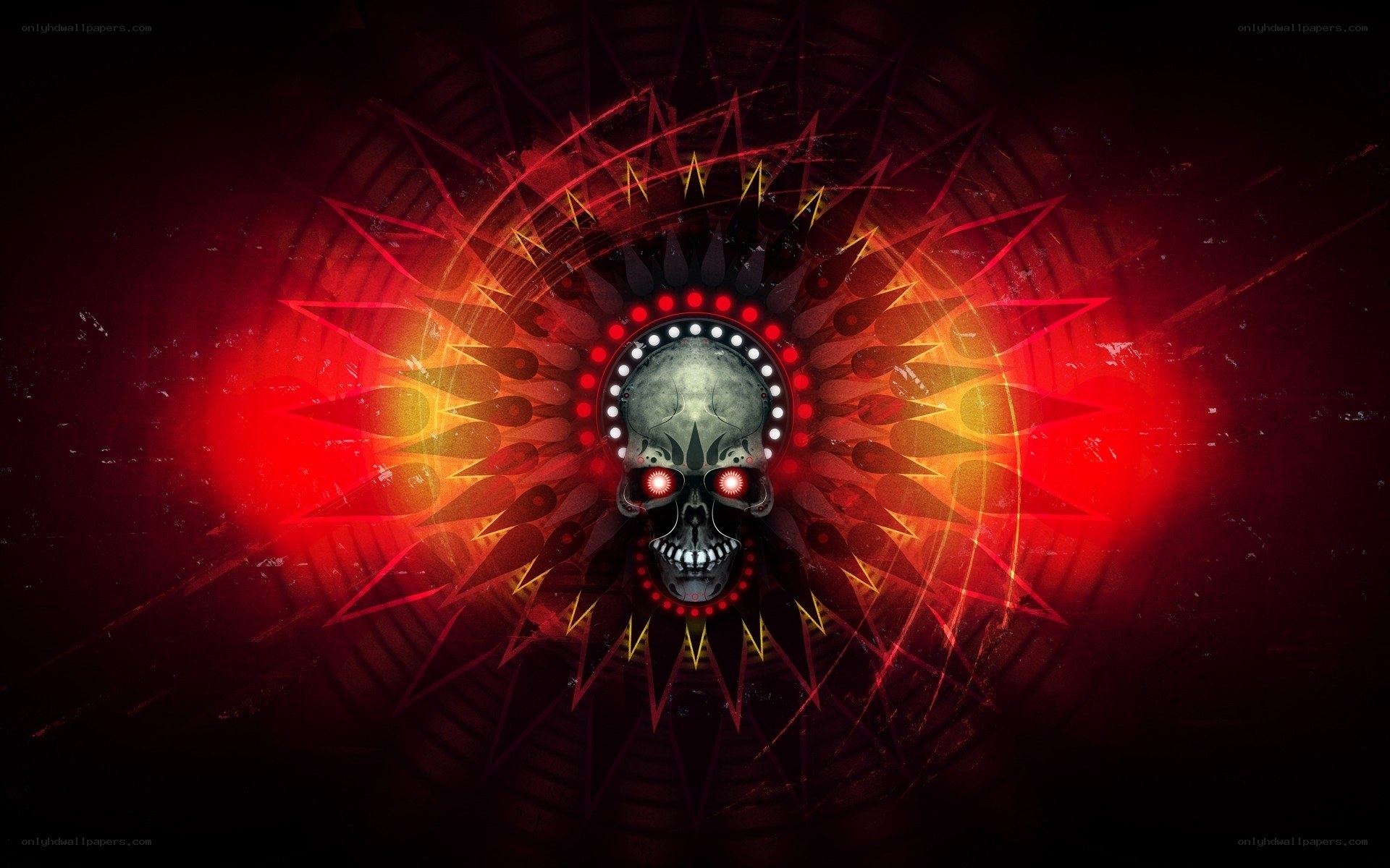 skull with glowing eyes