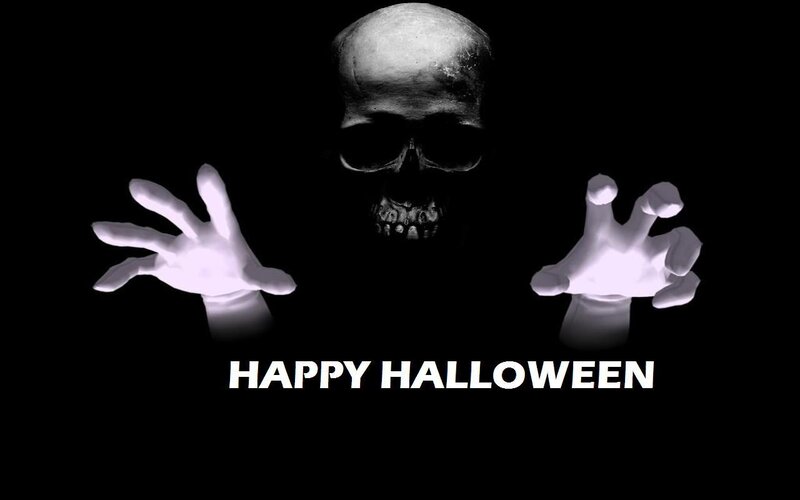 Skull with Glowing Hands