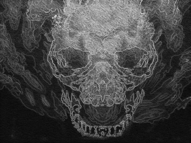 skull with glowing outline