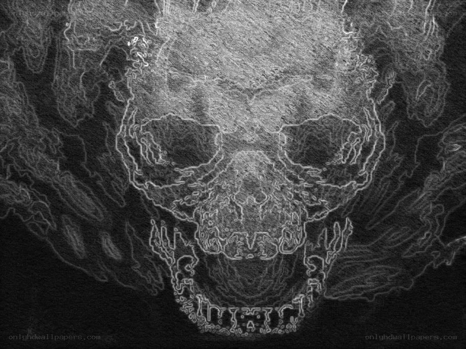 skull with glowing outline