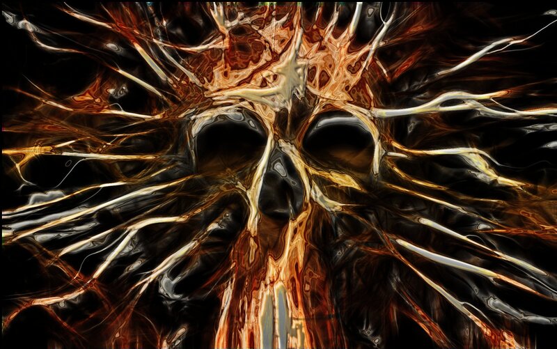 Skull with Glowing Tendrils
