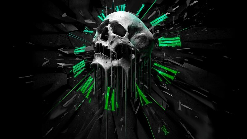 Skull with Green Light