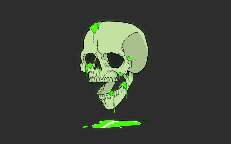 Skull with Green Slime