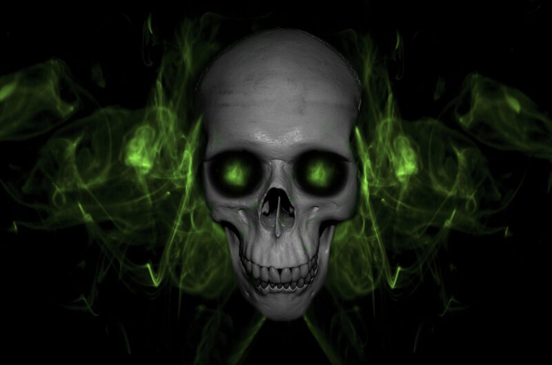 Skull with Green Smoke