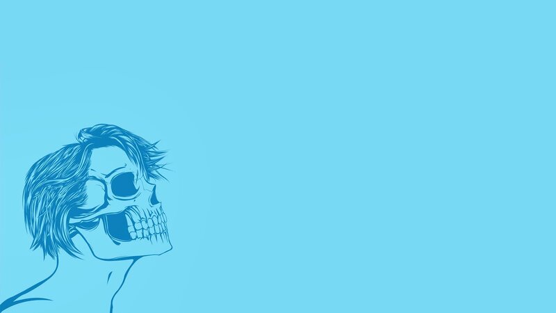 Skull with Hair