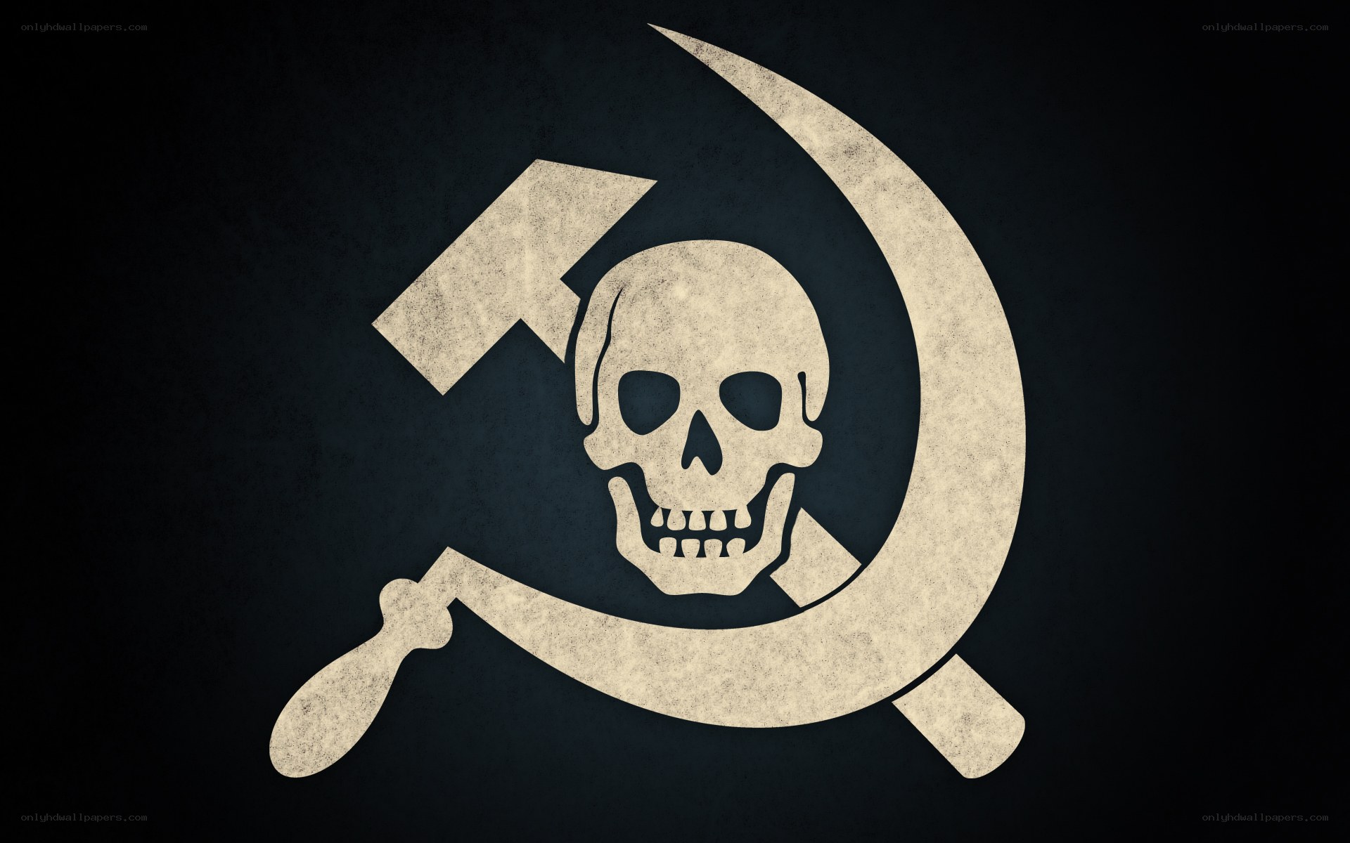 Skull with hammer and sickle