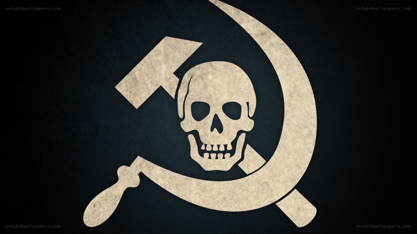 Skull with hammer and sickle