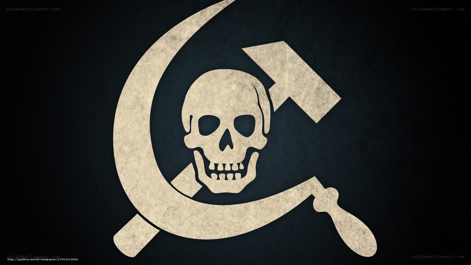 Skull with hammer and sickle