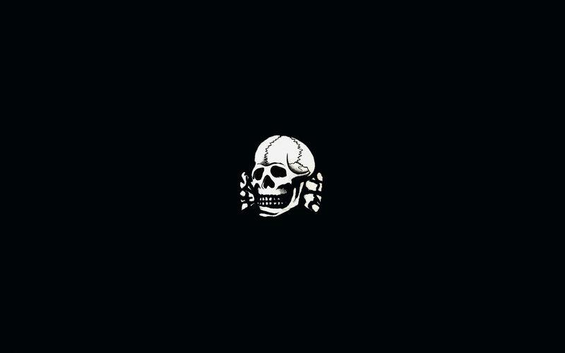 skull with hands holding head