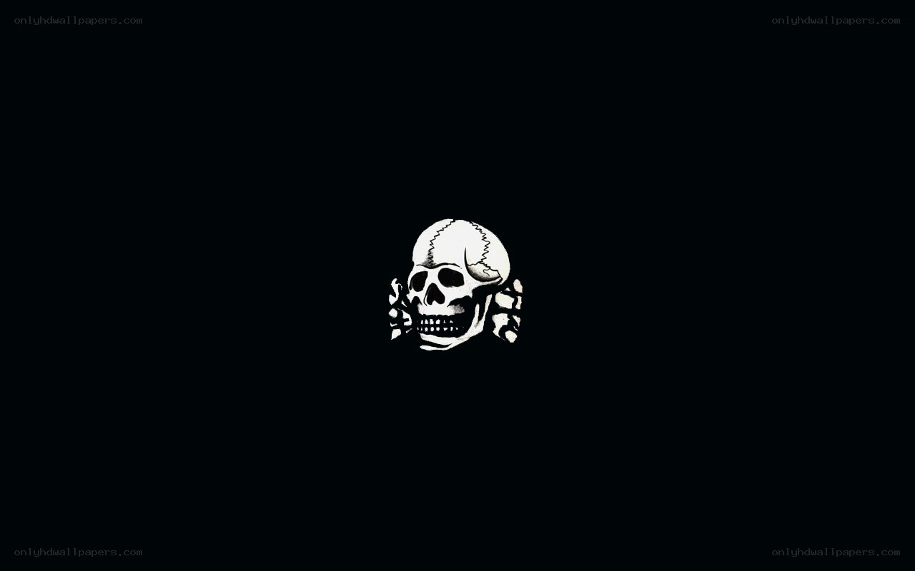 skull with hands holding head