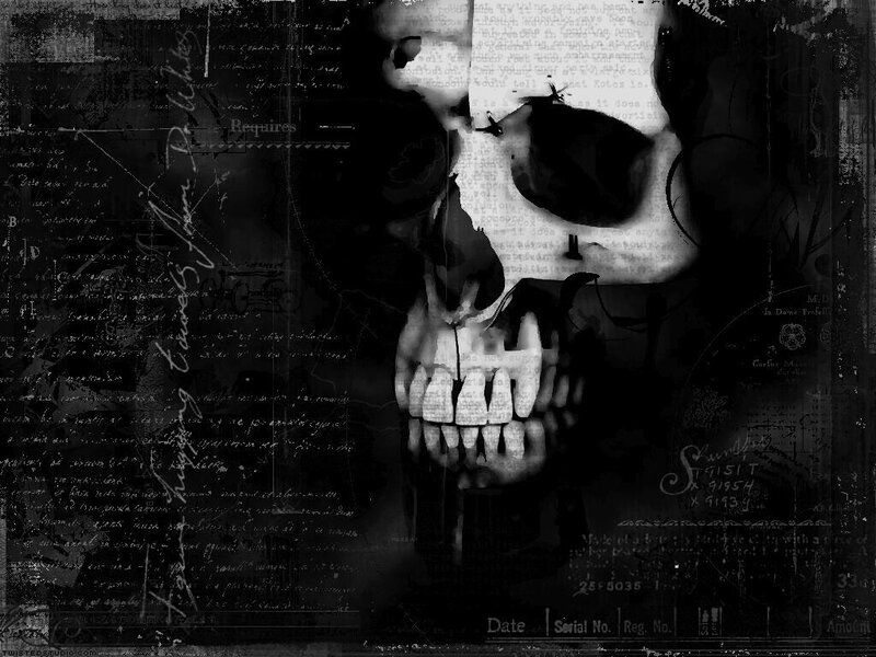 skull with handwritten notes