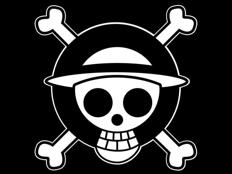 Skull with Hat and Crossbones — Black, Bold