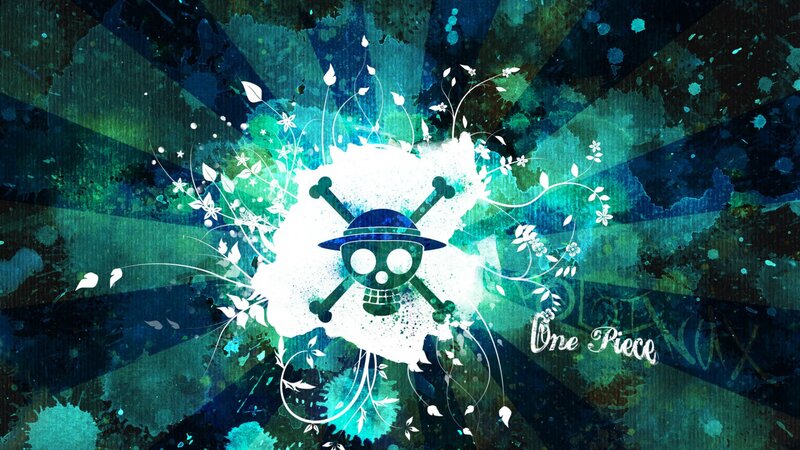 Skull with Hat and Crossbones — Blue