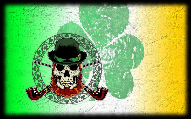 Skull with Hat and Pipes