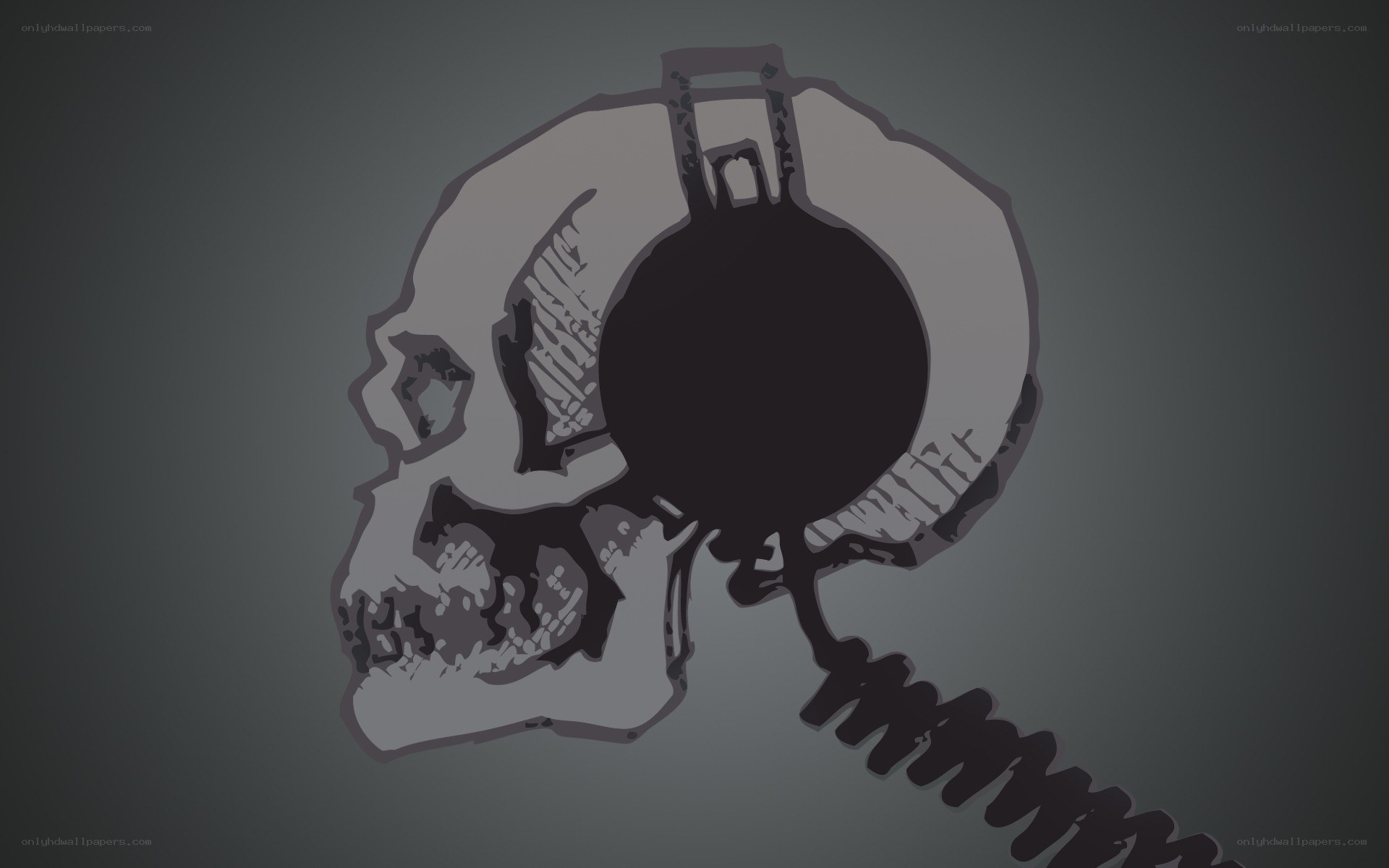 skull with headphones